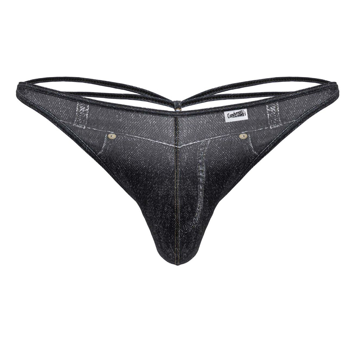 CandyMan Men's Underwear 99899 Cowboy Thongs Color Denim Black