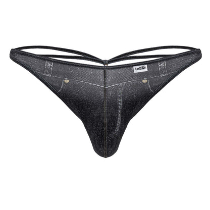 CandyMan Men's Underwear 99899 Cowboy Thongs Color Denim Black