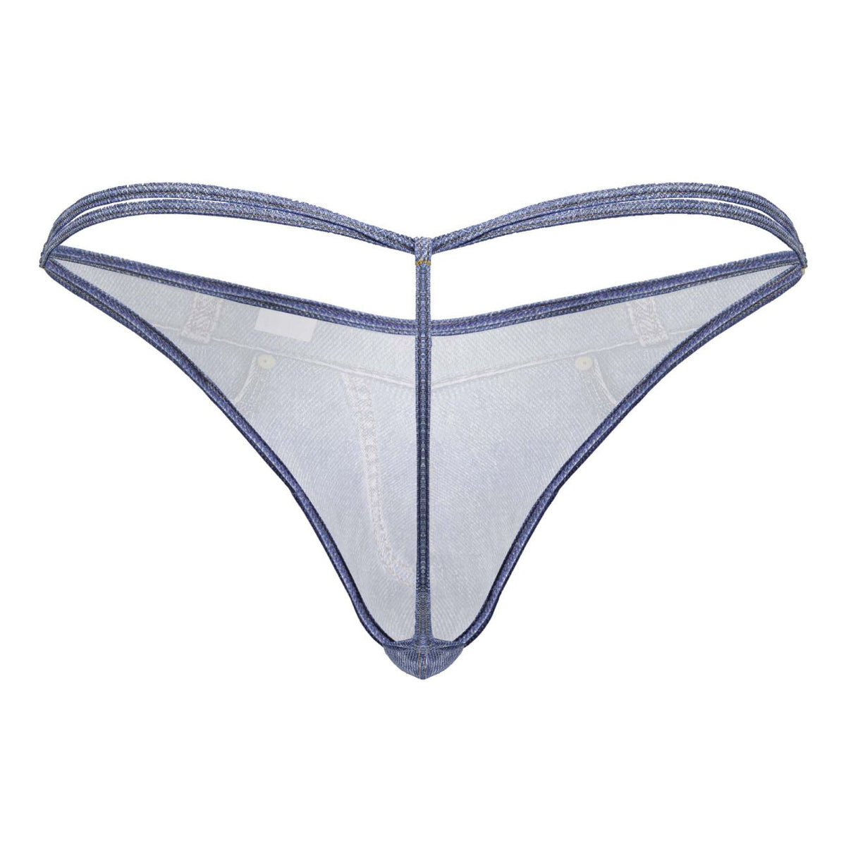 CandyMan Men's Underwear 99899 Cowboy Thongs Color Denim Blue