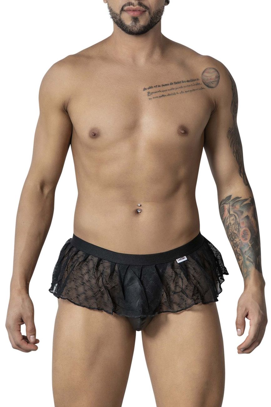 CandyMan 99901 Men's Underwear Geometric Mesh Thongs Color Black