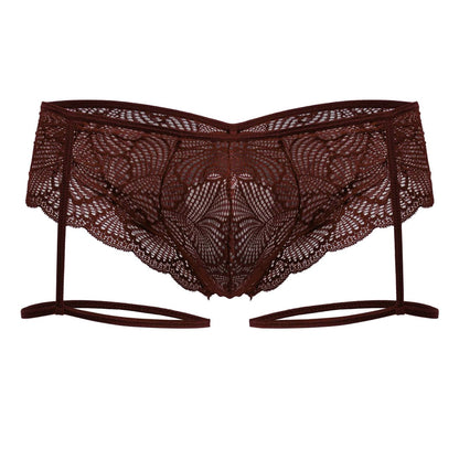 CandyMan Men's Underwear 99905 Garter Lace Briefs Color Burgundy