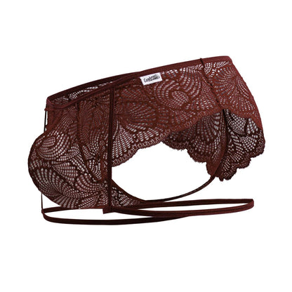 CandyMan Men's Underwear 99905 Garter Lace Briefs Color Burgundy