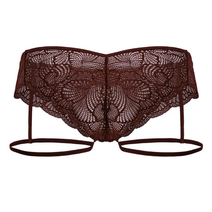 CandyMan Men's Underwear 99905 Garter Lace Briefs Color Burgundy