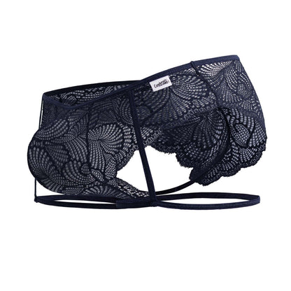 CandyMan Men's Underwear 99905 Garter Lace Briefs Color Navy
