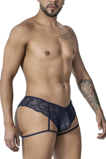 CandyMan Men's Underwear 99905 Garter Lace Briefs Color Navy