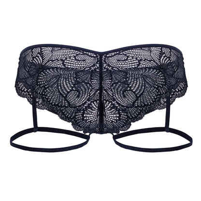 CandyMan Men's Underwear 99905 Garter Lace Briefs Color Navy