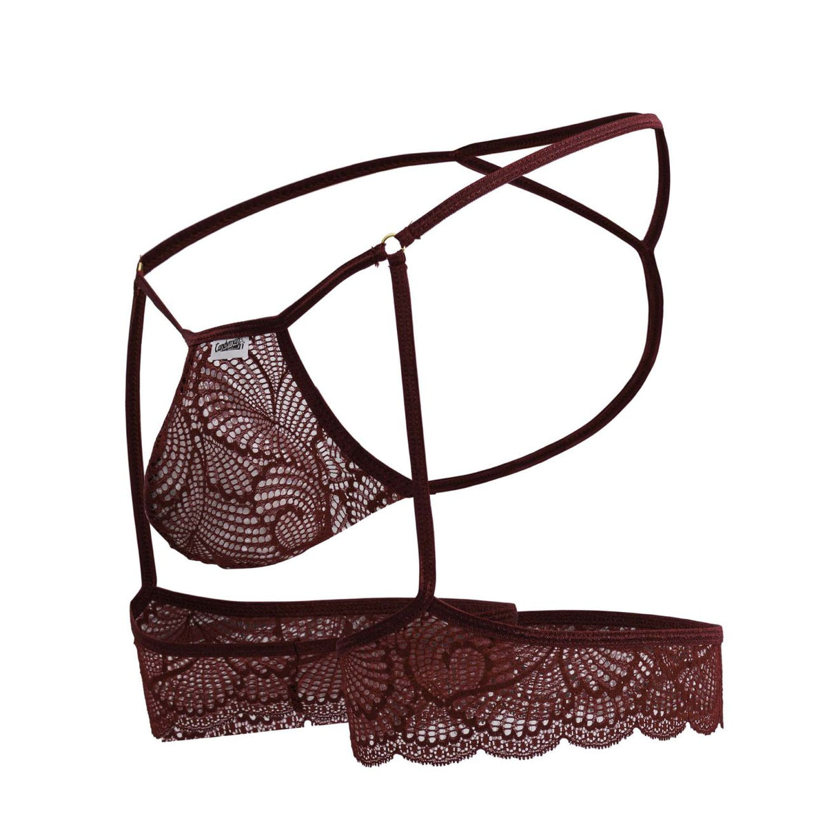 CandyMan Men's Underwear 99906 Garter Lace Thongs Color Burgundy