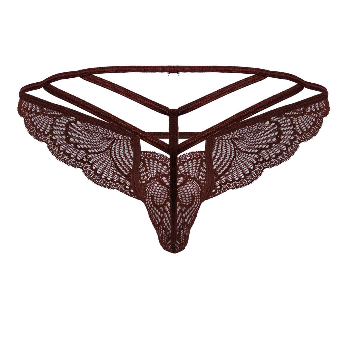 CandyMan Men's Underwear 99910 Lace Thongs Color Burgundy