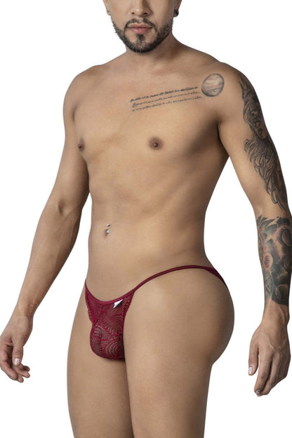 CandyMan Men's Underwear 99914 Lace Briefs Color Burgundy