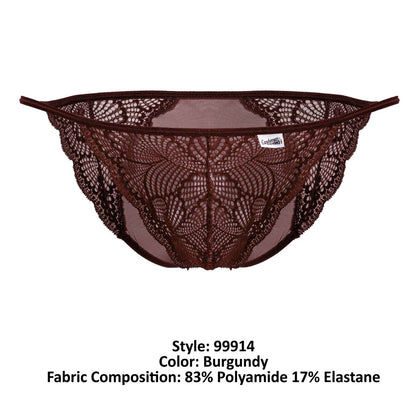 CandyMan Men's Underwear 99914 Lace Briefs Color Burgundy