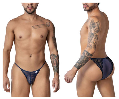 CandyMan Men's Underwear 99914 Lace Briefs Color Navy