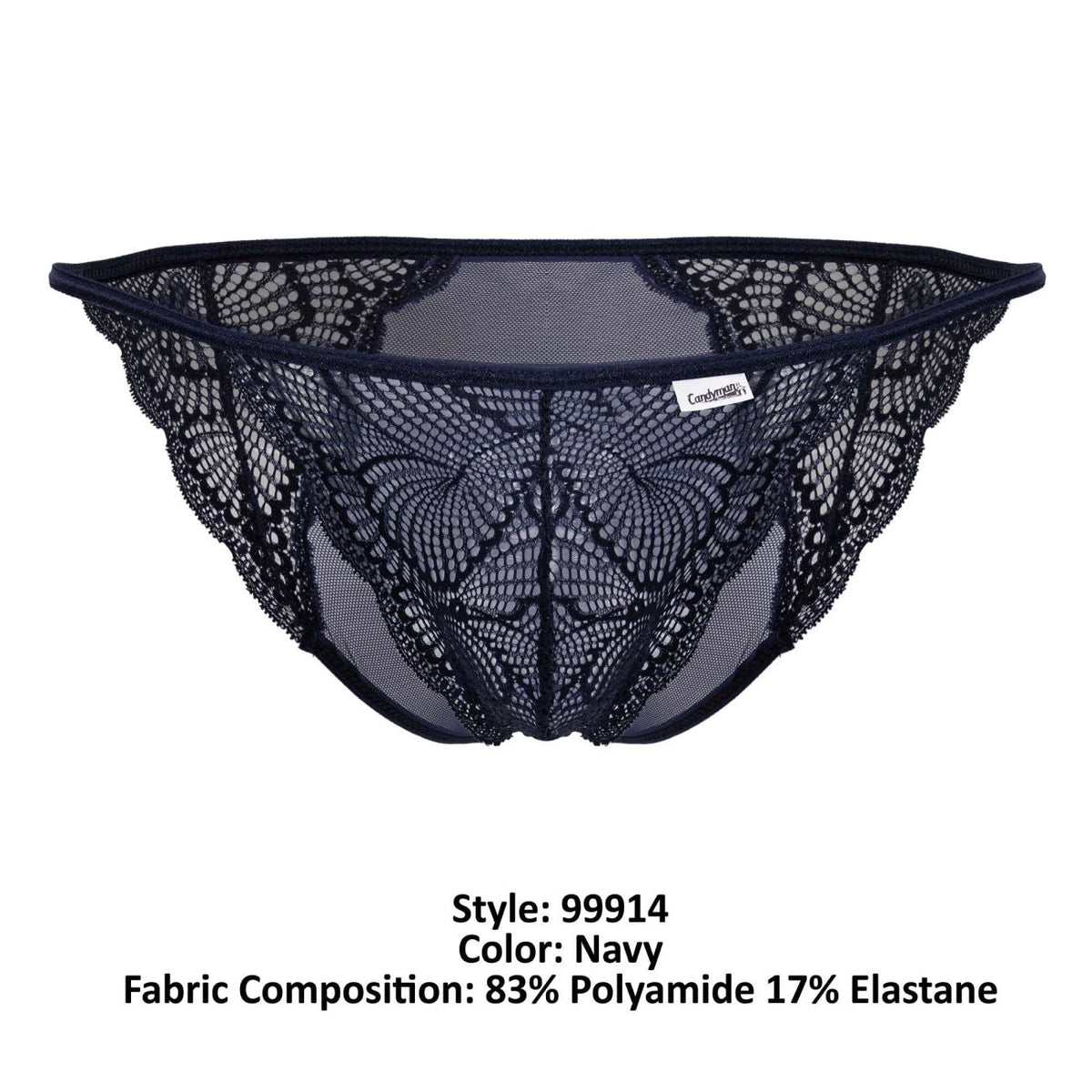 CandyMan Men's Underwear 99914 Lace Briefs Color Navy