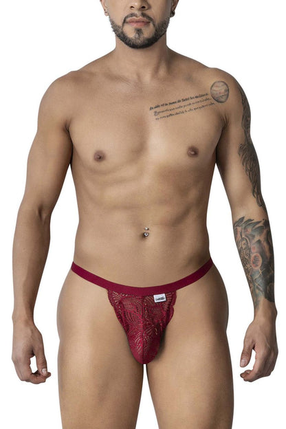 CandyMan Men's Underwear 99915 Lace Thongs Color Burgundy