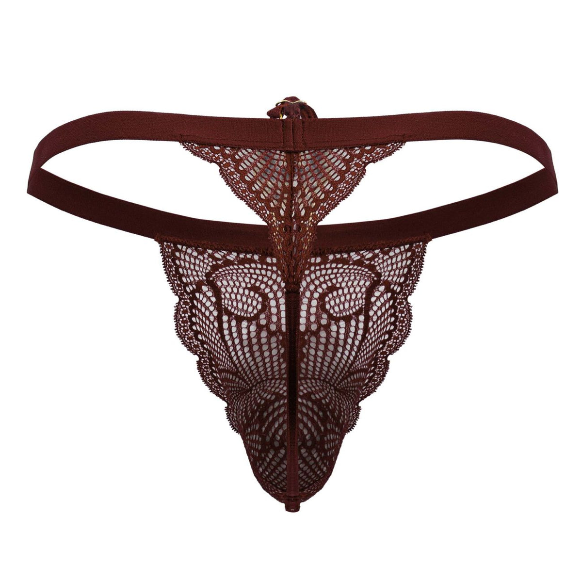 CandyMan Men's Underwear 99915 Lace Thongs Color Burgundy