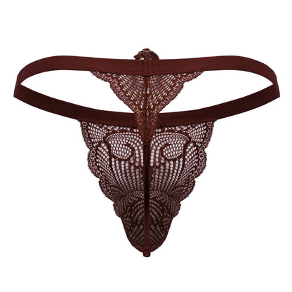 CandyMan Men's Underwear 99915 Lace Thongs Color Burgundy