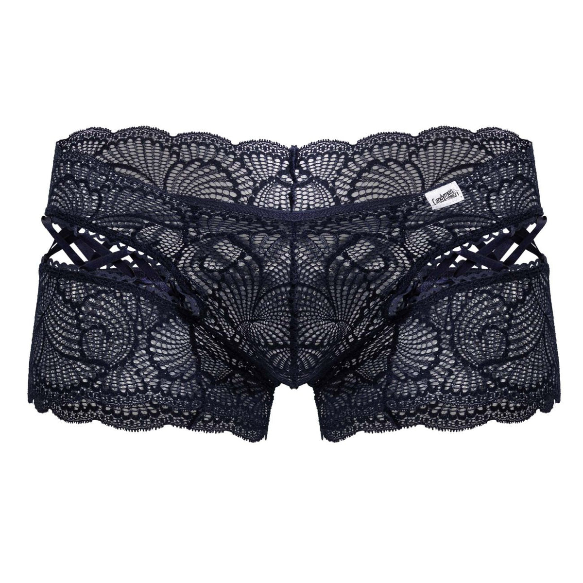 CandyMan Men's Underwear 99916 Lace Trunks Color Navy