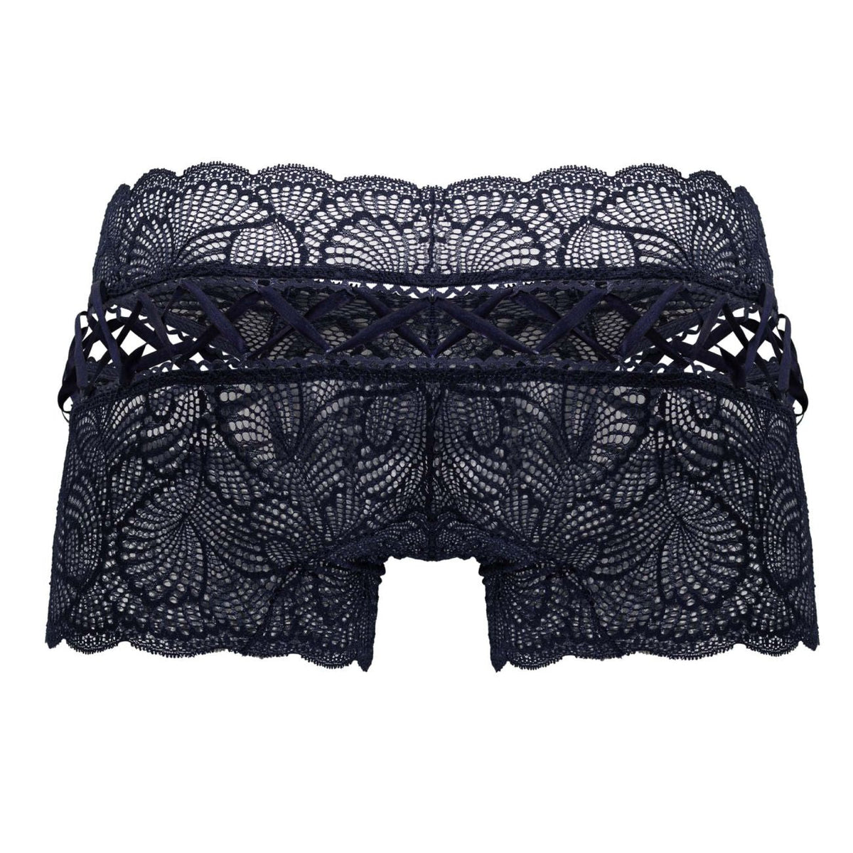 CandyMan Men's Underwear 99916 Lace Trunks Color Navy