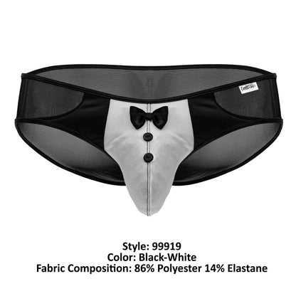 CandyMan Men's Underwear 99919 Tuxedo Briefs Color Black-White