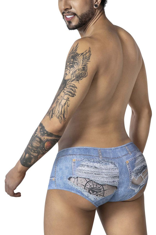 CandyMan Men's Underwear 99921 Cowboy Trunks Color Denim Blue