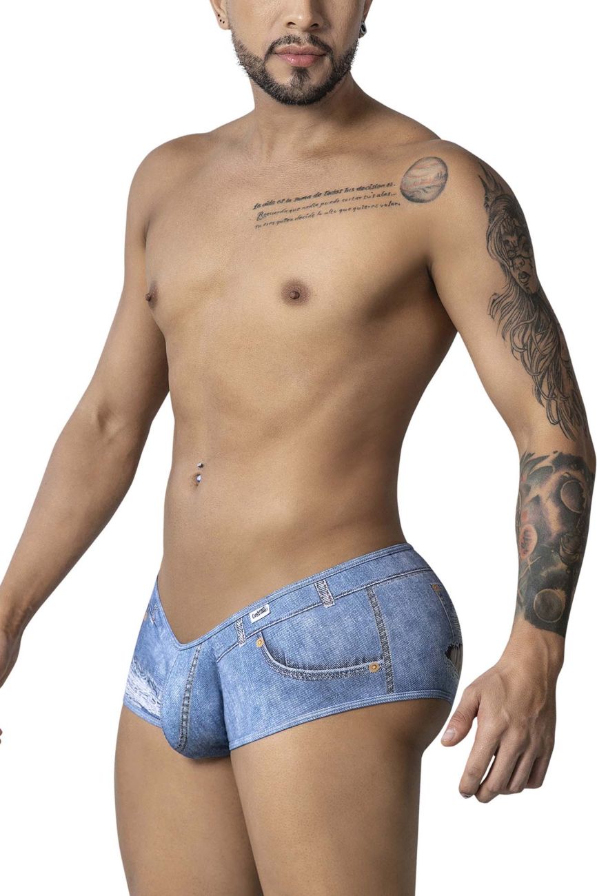 CandyMan Men's Underwear 99921 Cowboy Trunks Color Denim Blue