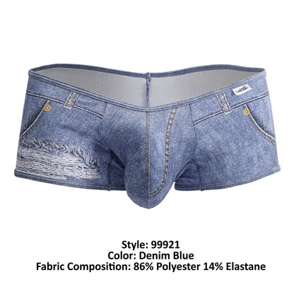 CandyMan Men's Underwear 99921 Cowboy Trunks Color Denim Blue