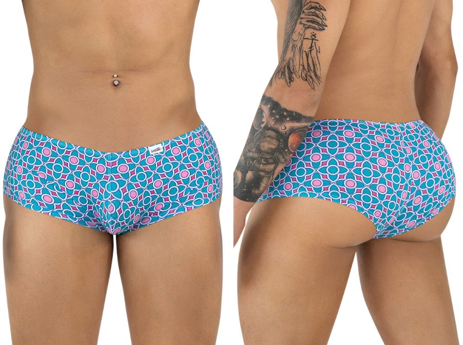 CandyMan 99922 Men's Underwear Printed Low Rise Trunks Color Printed Blue