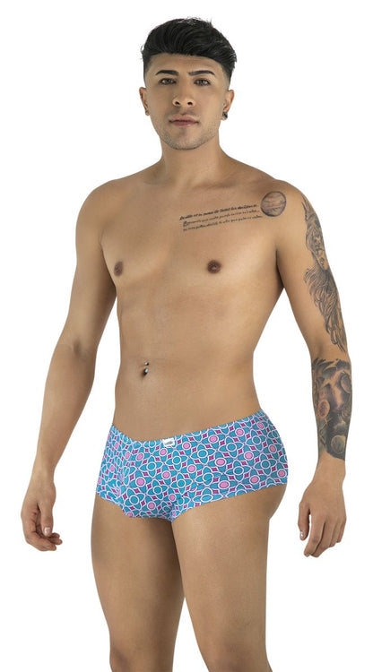 CandyMan 99922 Men's Underwear Printed Low Rise Trunks Color Printed Blue