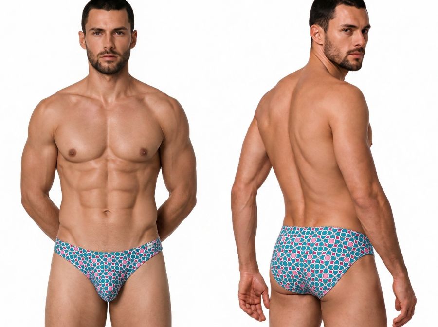 CandyMan Men's Underwear 99923 Briefs Color Printed Blue