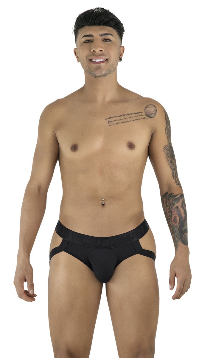 CandyMan 99925 Men's Underwear Supportive Strappy Jockstrap Color Black