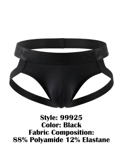 CandyMan 99925 Men's Underwear Supportive Strappy Jockstrap Color Black