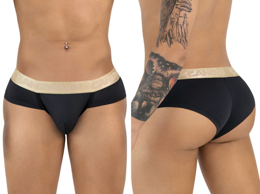 CandyMan 99932 Men's Underwear Sleek Contour Briefs Color Black-Gold