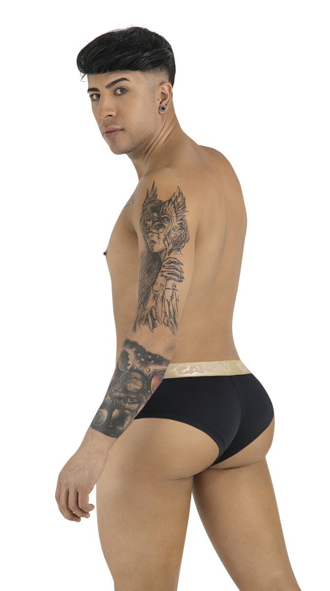 CandyMan 99932 Men's Underwear Sleek Contour Briefs Color Black-Gold