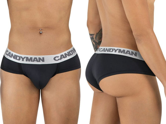 CandyMan 99932 Men's Underwear Sleek Contour Briefs Color Black-Silver