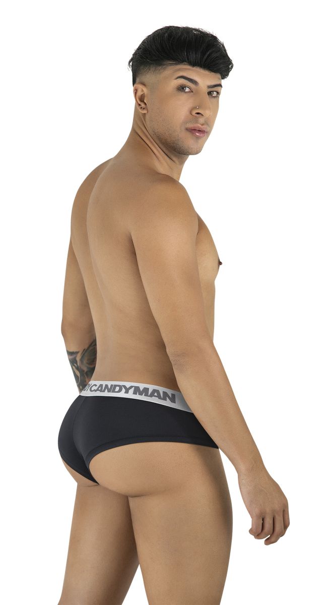 CandyMan 99932 Men's Underwear Sleek Contour Briefs Color Black-Silver