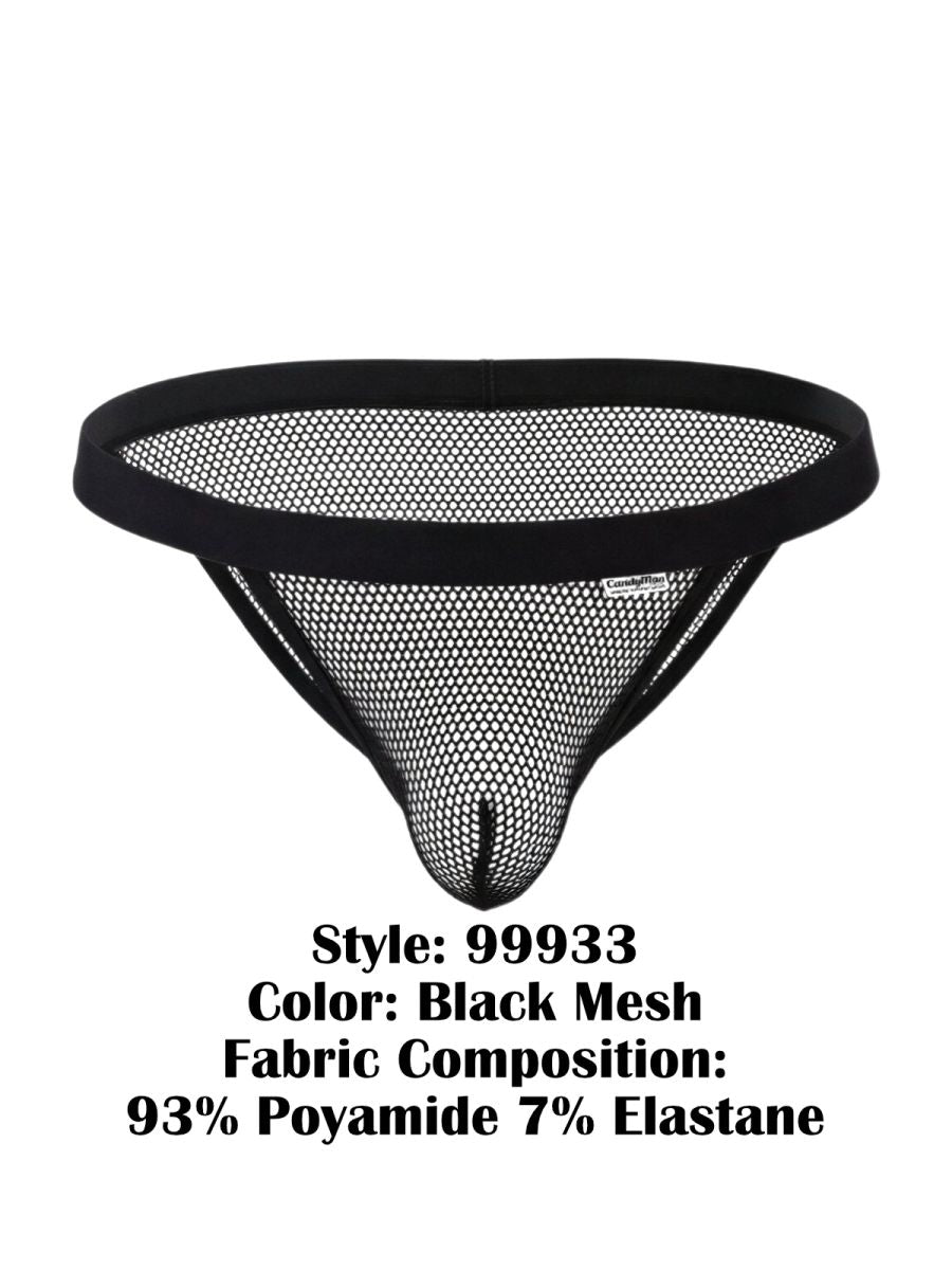 CandyMan Men's Underwear 99933 Bikini Color Black Mesh