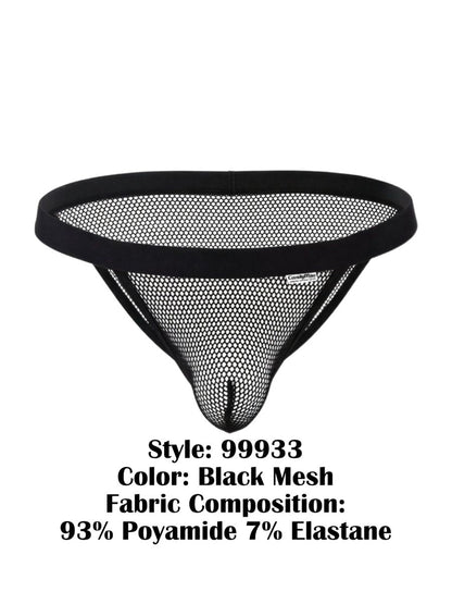 CandyMan Men's Underwear 99933 Bikini Color Black Mesh