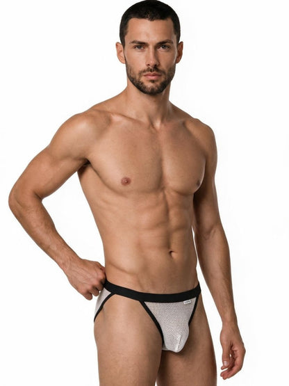 CandyMan Men's Underwear 99933 Bikini Color White Mesh