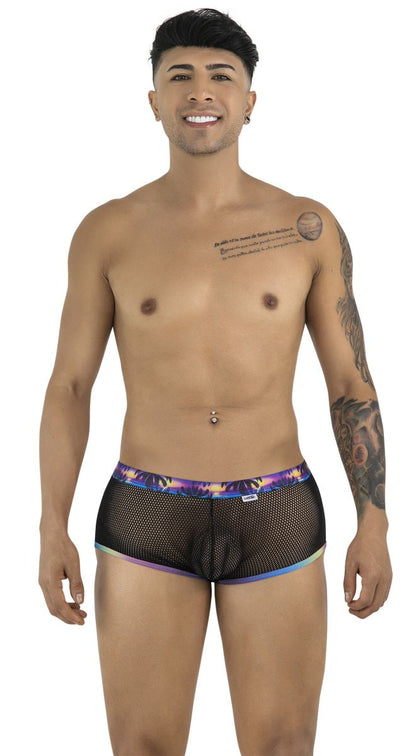 CandyMan 99934 Men's Underwear Breathable Mesh Tropical Trunks Color Black