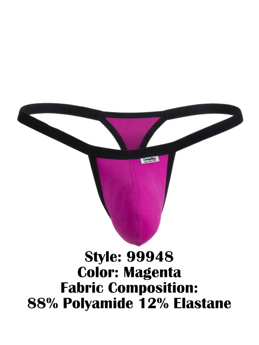 CandyMan Men's Underwear 99948 Thongs Color Magenta