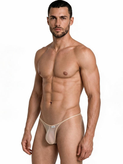 CandyMan Men's Underwear 99954 Thongs Color Beige Mesh