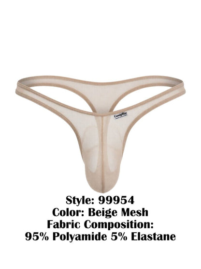 CandyMan Men's Underwear 99954 Thongs Color Beige Mesh