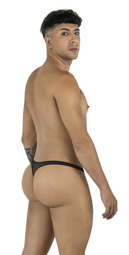 CandyMan Men's Underwear 99954 Thongs Color Black Mesh