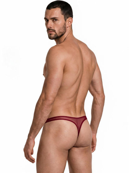 CandyMan Men's Underwear 99954 Thongs Color Burgundy Mesh