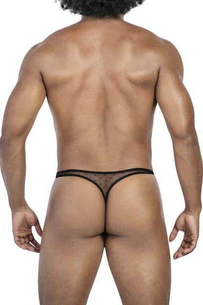 Clever Moda Men's Underwear 100008 3PK Autralian Latin Thongs Color Black-Orange-Black