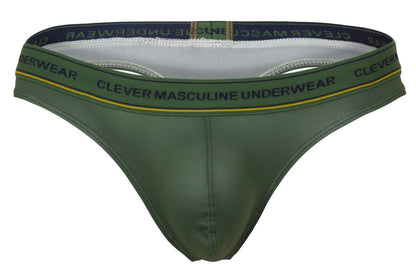 Clever Moda Men's Underwear 100010 3PK Australian Latin Thongs Color Blue-Petrol-Green