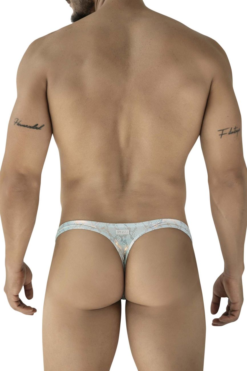 Clever Moda Men's Underwear 2063 Diamond Thongs Color Blue