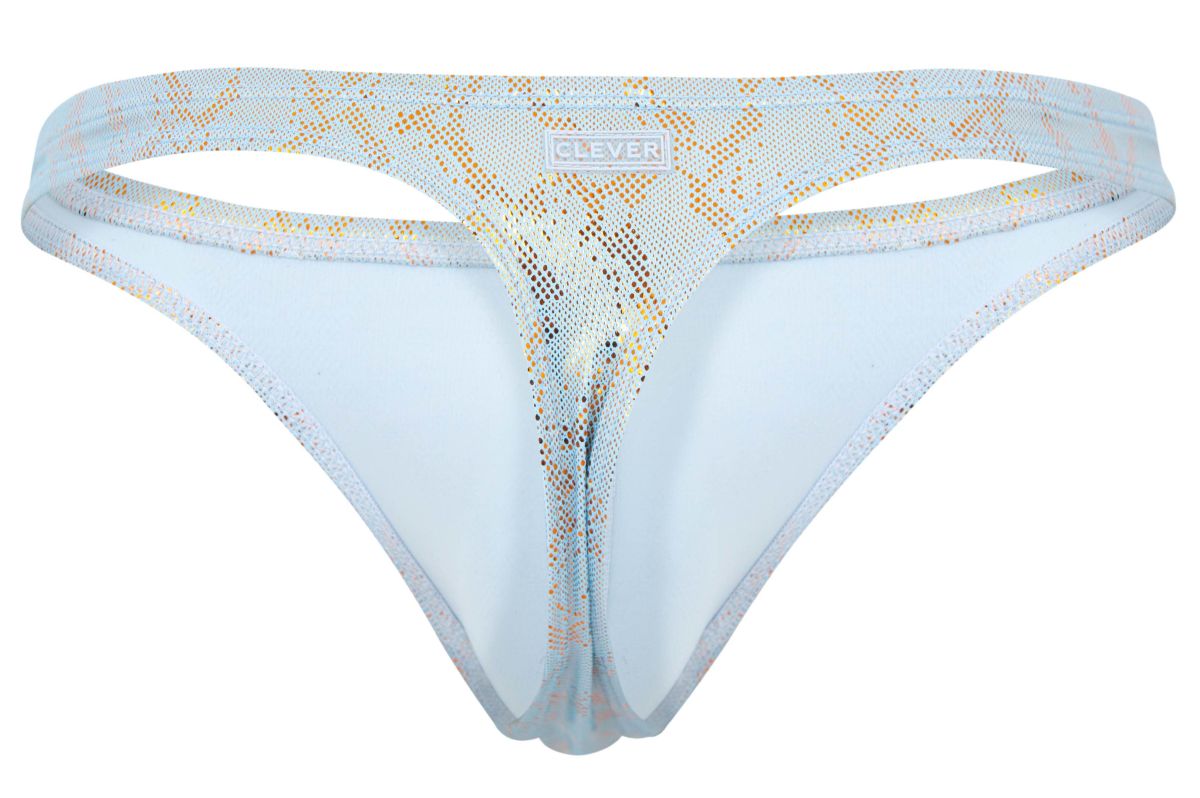 Clever Moda Men's Underwear 2063 Diamond Thongs Color Blue