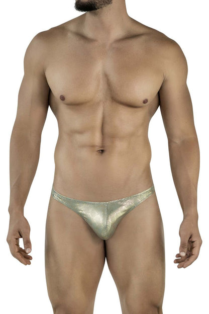 Clever Moda Men's Underwear 2063 Diamond Thongs Color Gold