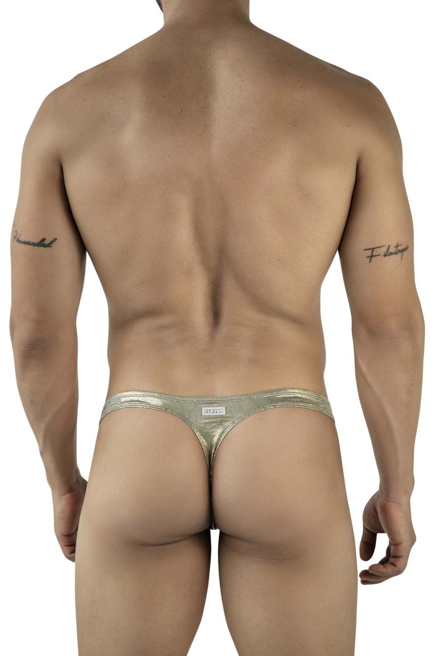 Clever Moda Men's Underwear 2063 Diamond Thongs Color Gold