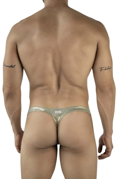 Clever Moda Men's Underwear 2063 Diamond Thongs Color Gold